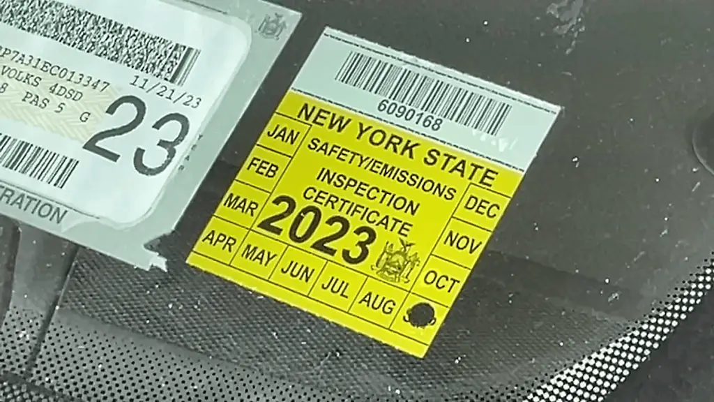 NYS car inspection sticker
